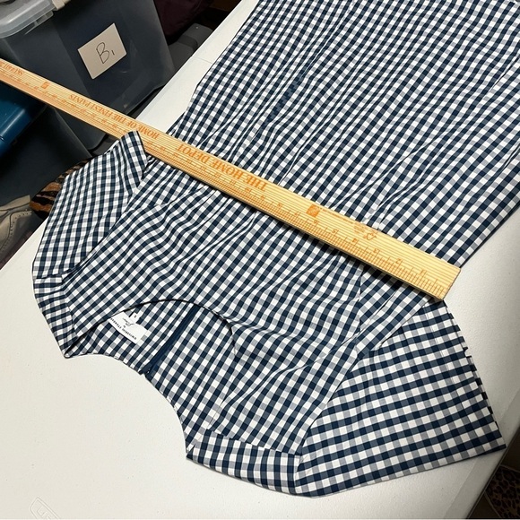 Universal Standard x J. Crew Gingham Drop Waist Dress Blue White Small M2 - Picture 9 of 9